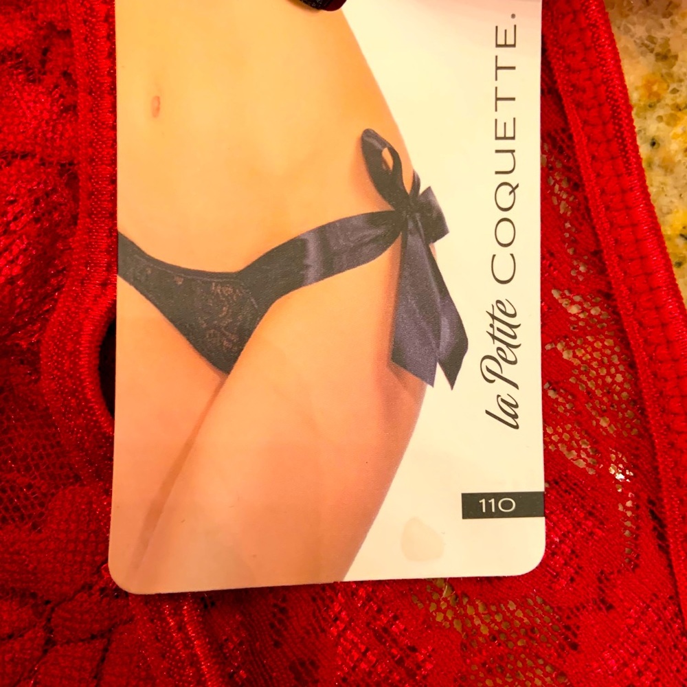 Red Crotchless Panties - Ribbon